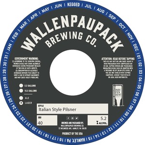 Wallenpaupack Brewing Co. Italian Style Pilsner