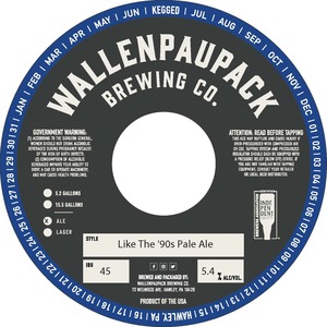 Wallenpaupack Brewing Co. Like The '90s Pale Ale April 2022