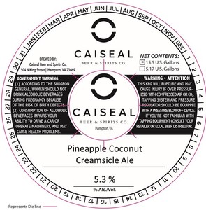 Caiseal Beer & Spirits Co. Pineapple Coconut Creamsicle Ale