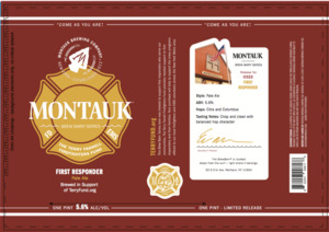 Montauk Brewing Company Brew Barn Series First Responder Pale Ale April 2022