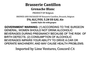 Brasserie Cantillon Grenache Blanc