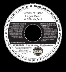 Sirens Of Titan Lager Beer April 2022