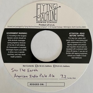 Flying Machine Brewing Company Stir The Earth American India Pale Ale April 2022