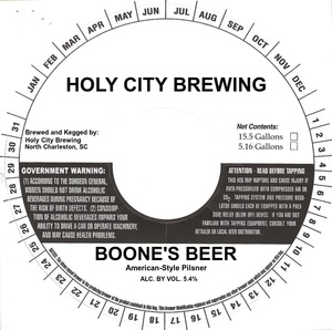 Holy City Brewing Boone's Beer