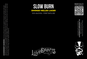 Lovedraft's Brewing Co Slow Burn Smoked Helles Lager April 2022