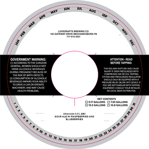 Lovedraft's Brewing Co Ultraviolet Sour Ale W/raspberries And Blueberries April 2022