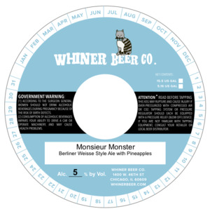 Whiner Beer Co Monsieur Monster April 2022