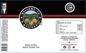 Chapman Crafted Beer Welcome To Citra