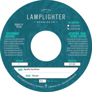 Lamplighter Brewing Co. Apollo Sunshine