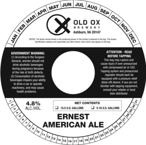 Old Ox Brewery Ernest American Ale April 2022