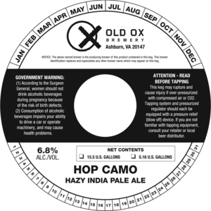 Old Ox Brewery Hop Camo Hazy IPA April 2022