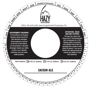 Hazy Mountain Brewery Saison Ale April 2022
