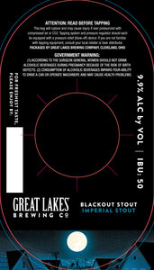 Great Lakes Brewing Co. Blackout Stout Imperial Stout April 2022