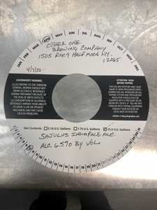 Other One Brewing Company Sajulus India Pale Ale April 2022