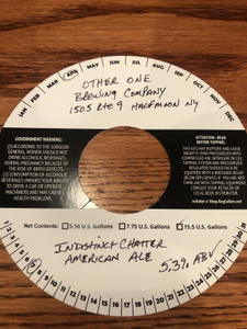 Other One Brewing Company Indistinct Chatter American Ale April 2022