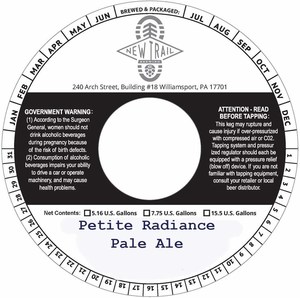 New Trail Brewing Co Petite Radiance Pale Ale April 2022