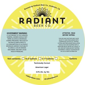 Radiant Beer Co. Technically Correct