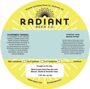 Radiant Beer Co. Tonight Is The Day