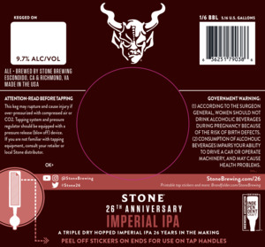 Stone 26 Anniversary Imperial Ipa April 2022