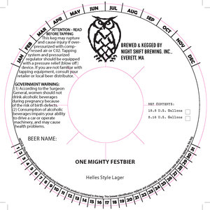 One Mighty Festbier Helles Style Lager April 2022