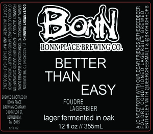 Bonn Place Brewing Company Better Than Easy April 2022