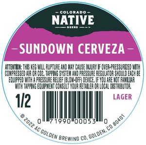 Colorado Native Sundown Cerveza