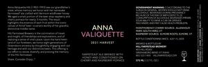 Anna Valiquette 2021 Harvest April 2022