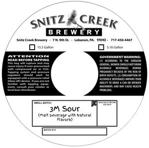 Snitz Creek Brewery 3m Sour April 2022
