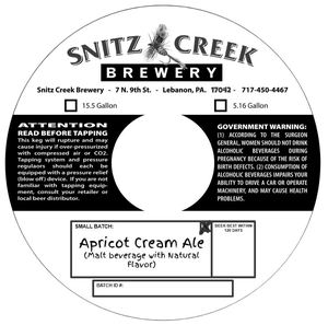 Snitz Creek Brewery Apricot Cream Ale