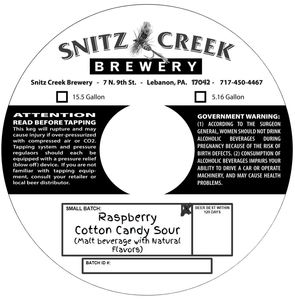 Snitz Creek Brewery Raspberry Cotton Candy Sour