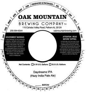 Oak Mountain Brewing Company Daydreamz IPA (hazy India Pale Ale)