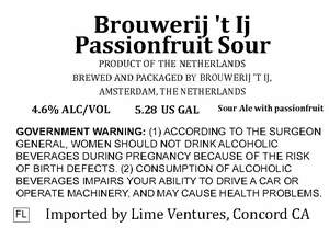 Brouwerij 't Ij Passionfruit Sour