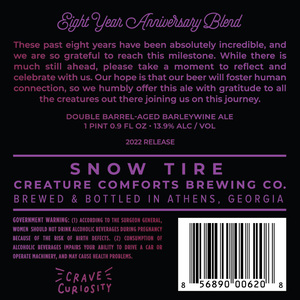 Creature Comforts Brewing Co. Eight Year Anniversary Blend April 2022