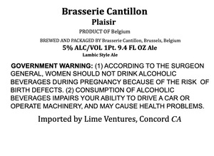 Brasserie Cantillon Plaisir