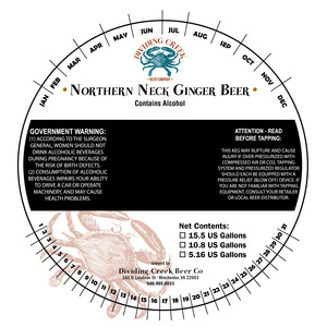 Dividing Creek Beer Co. Norther Neck Ginger Beer