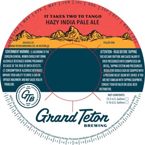 Grand Teton Brewing It Takes Two To Tango April 2022