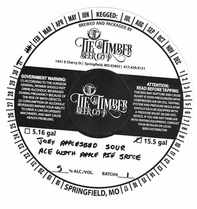 Tie & Timber Beer Co Joey Appleseed Sour April 2022