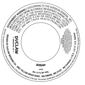 Duclaw Brewing Co. Altbier