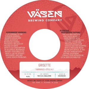 VÄsen Brewing Company Grisette