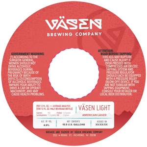 VÄsen Brewing Company VÄsen Light