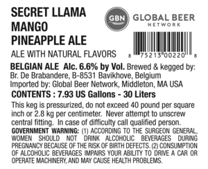 Secret Llama Mango Pineapple Ale