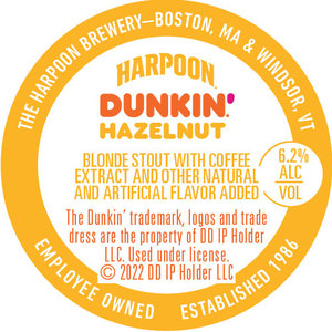 Harpoon Dunkin' Hazelnut April 2022