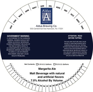 Aldus Brewing Co Margarita Ale May 2022