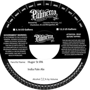 Palmetto Brewing Company Huger St IPA April 2022