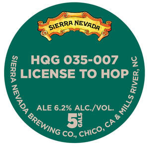 Sierra Nevada Hqg 035-007 License To Hop