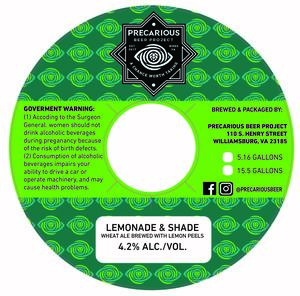 Precarious Beer Project Lemonade & Shade