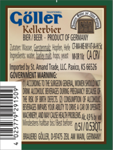 GÖller Kellerbier Unfiltriert 