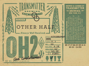 Transmitter Brewing Oh2 Octoberfest Beer