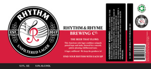 Rhythm & Rhyme Brewing Co. Unfiltered Lager