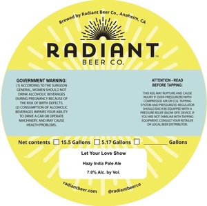 Radiant Beer Co. Let Your Love Show May 2022
